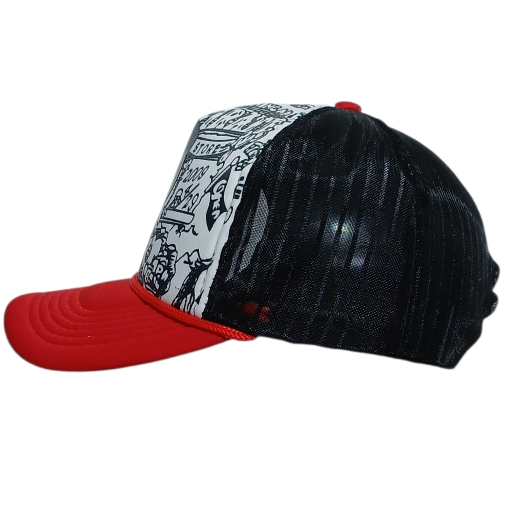 Baby ape character graphics snapback hat Wht/Red. - Picture 2 of 4